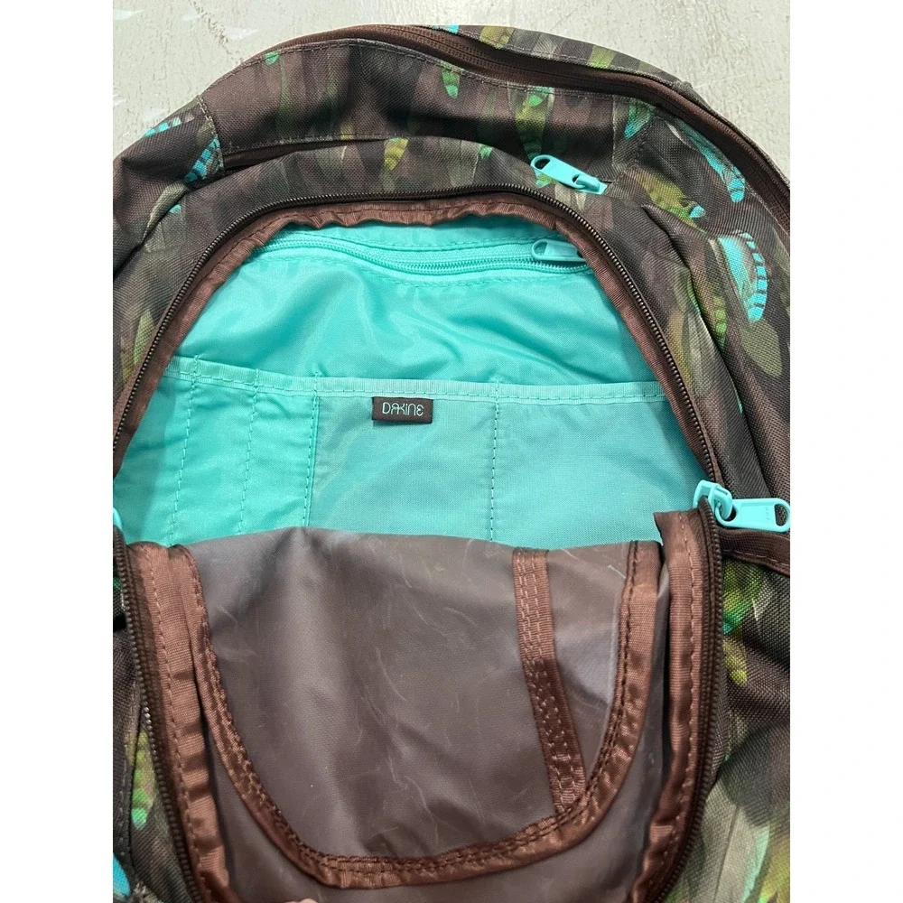 Dakine Garden Backpack Unisex Brown Feather Print Shoulder Strap Laptop‎ Sleeve